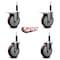 Service Caster 5'' Maroon Poly Swivel 3/4'' Expanding Stem Caster Set 2 Total Lock Brakes, 4PK SCC-EXTTL20S514-PPUB-MRN-2-S-2-34 - alternate 5